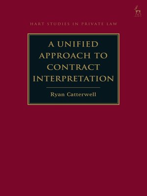 cover image of A Unified Approach to Contract Interpretation